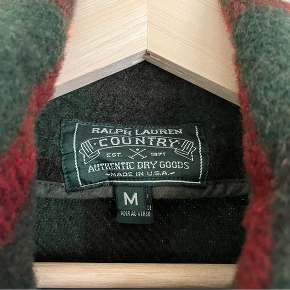 Vintage 90s Ralph Lauren Country wool plaid jacket - Picture 2 of 6